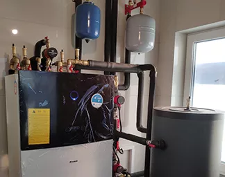 Pompa ciepła BIałobrzegi z kompletną instalacją wewnątrz domu